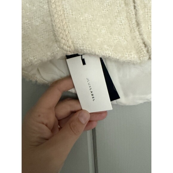 NWT J lux Label Corset Top S S Back Zipper Twill Ivory Strapless Bustier NEW - Picture 3 of 5